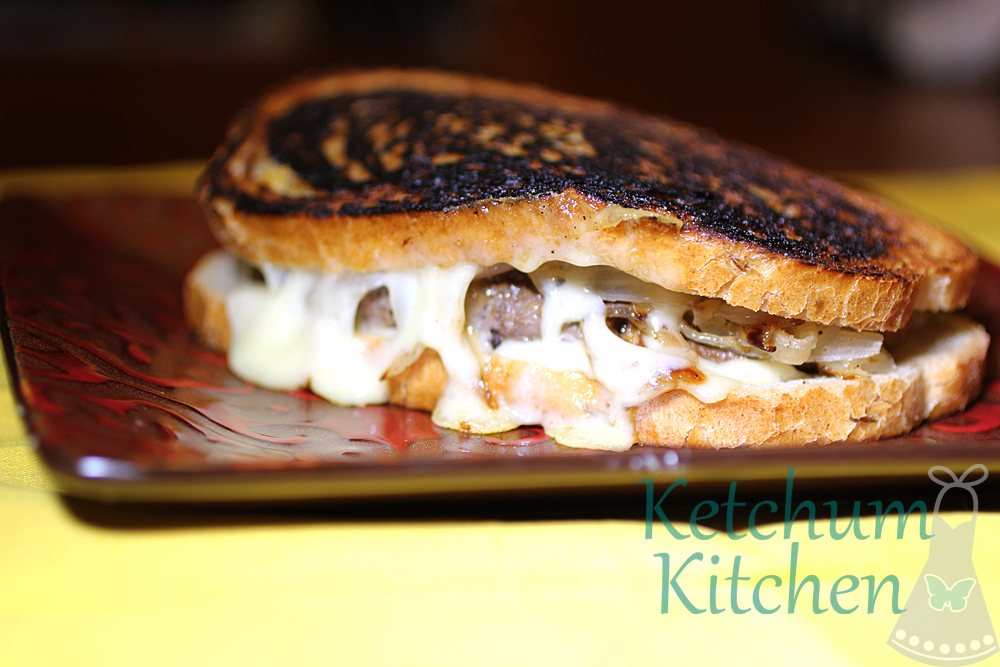 Patty Melt With Baby Swiss Cheese And Caramelized Onions On Russian Rye ...